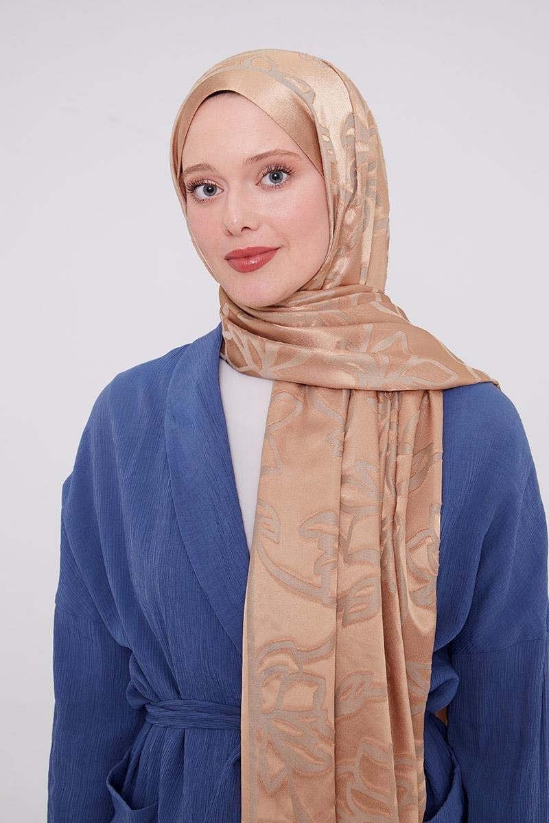 Labyrinth Pattern Hijab – Premium Floral Jacquard Shawl
