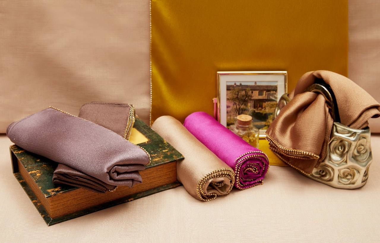 Gold Crystal Hijab – Elegant Sparkle for Women