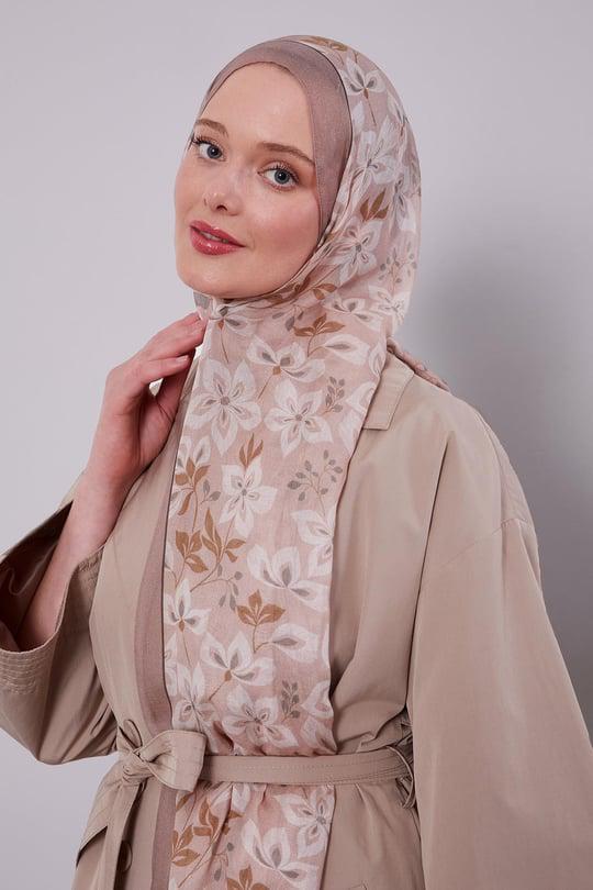Organic Fleur-Print Remie Hijab – Soft Eco Cotton / Viscose Shawl
