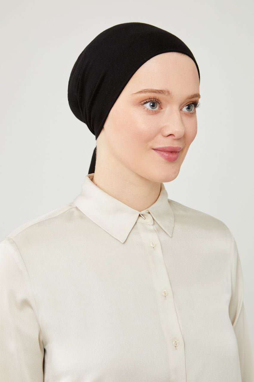 Cotton Tie-Back Hijab Under cap