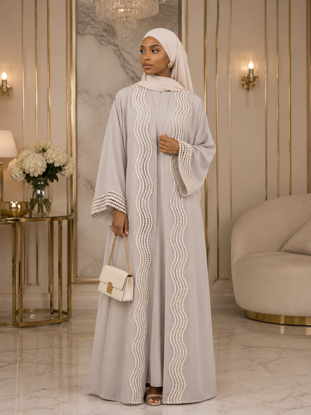 Noor Lace Abaya 2pcs set– Elegant Modest Maxi Dress for Women