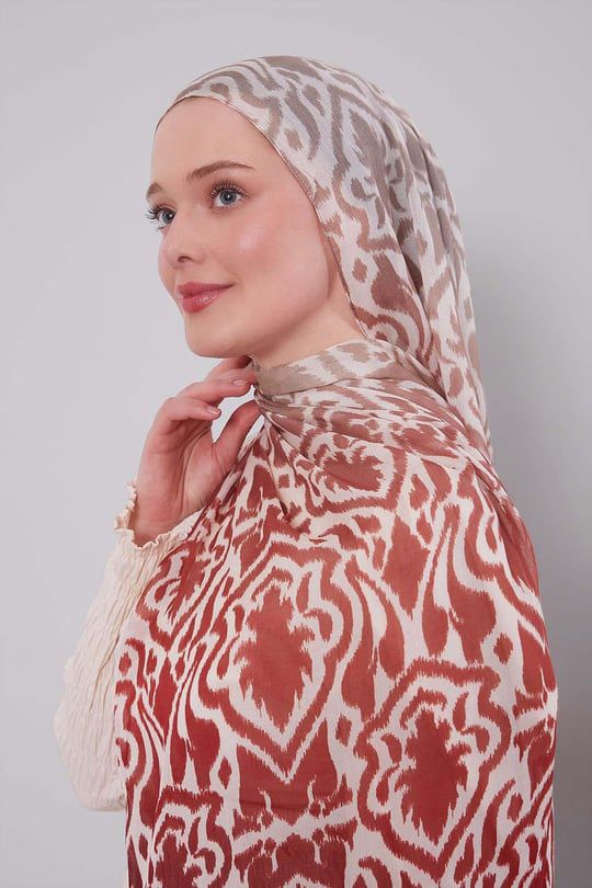 Ikat Mirage Ombré Modal Hijab Lite – Soft Lightweight Scarf
