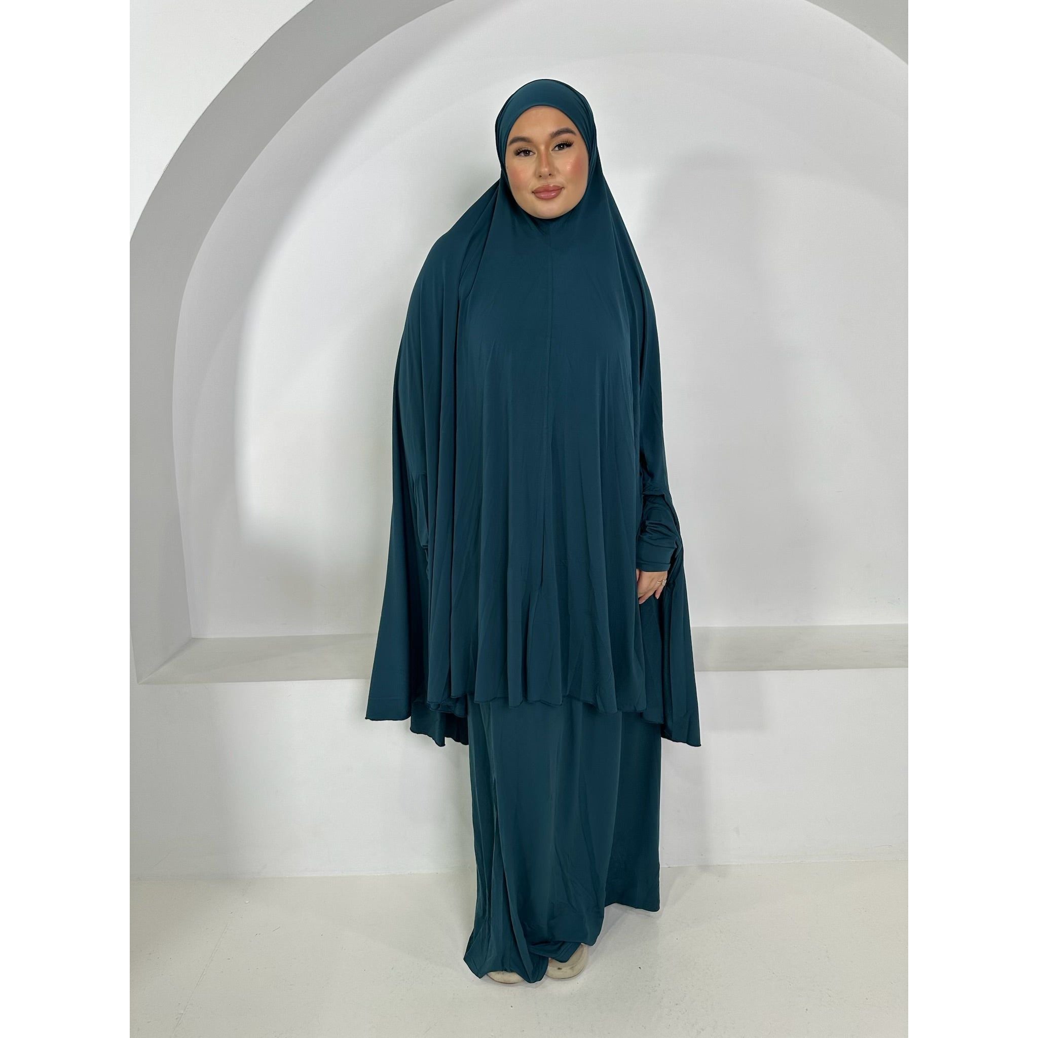 Tie up Fatima jilbab set in Teal