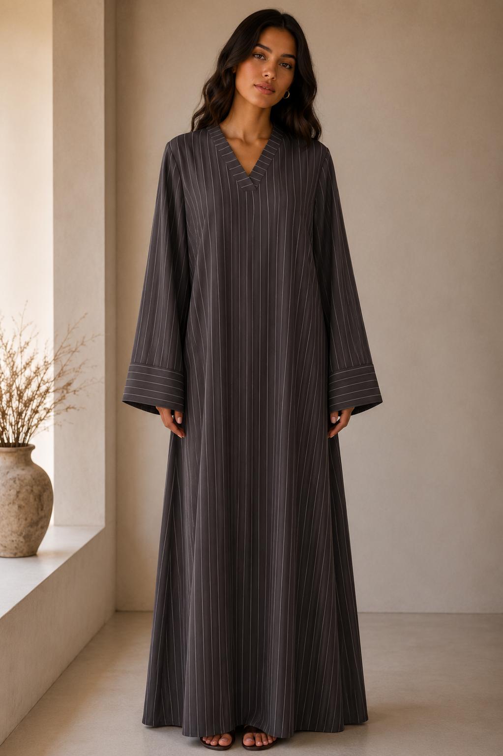 Elegant Pinstripe Abaya