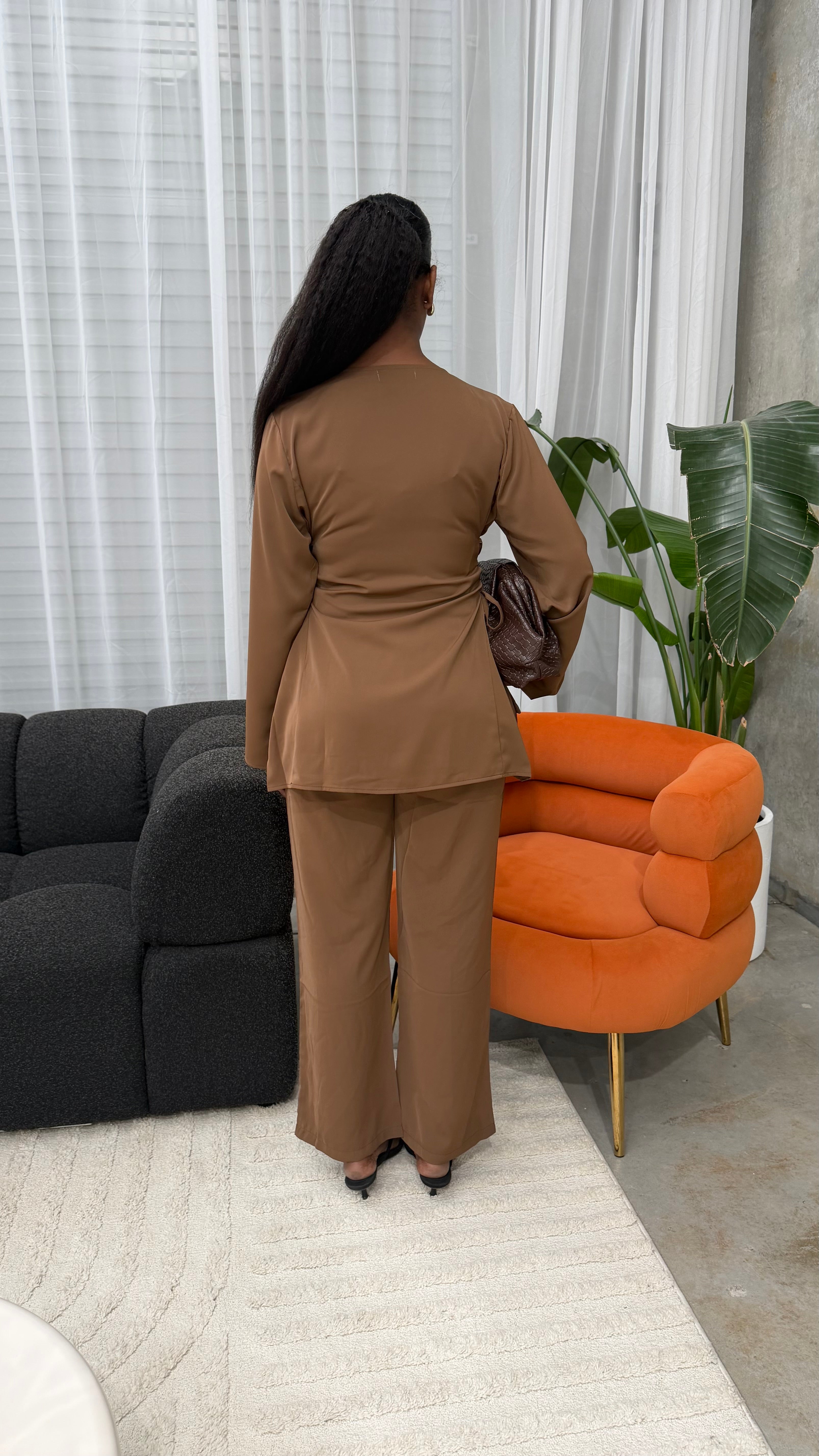 The Zahra Lace-Up Nida Pants Set