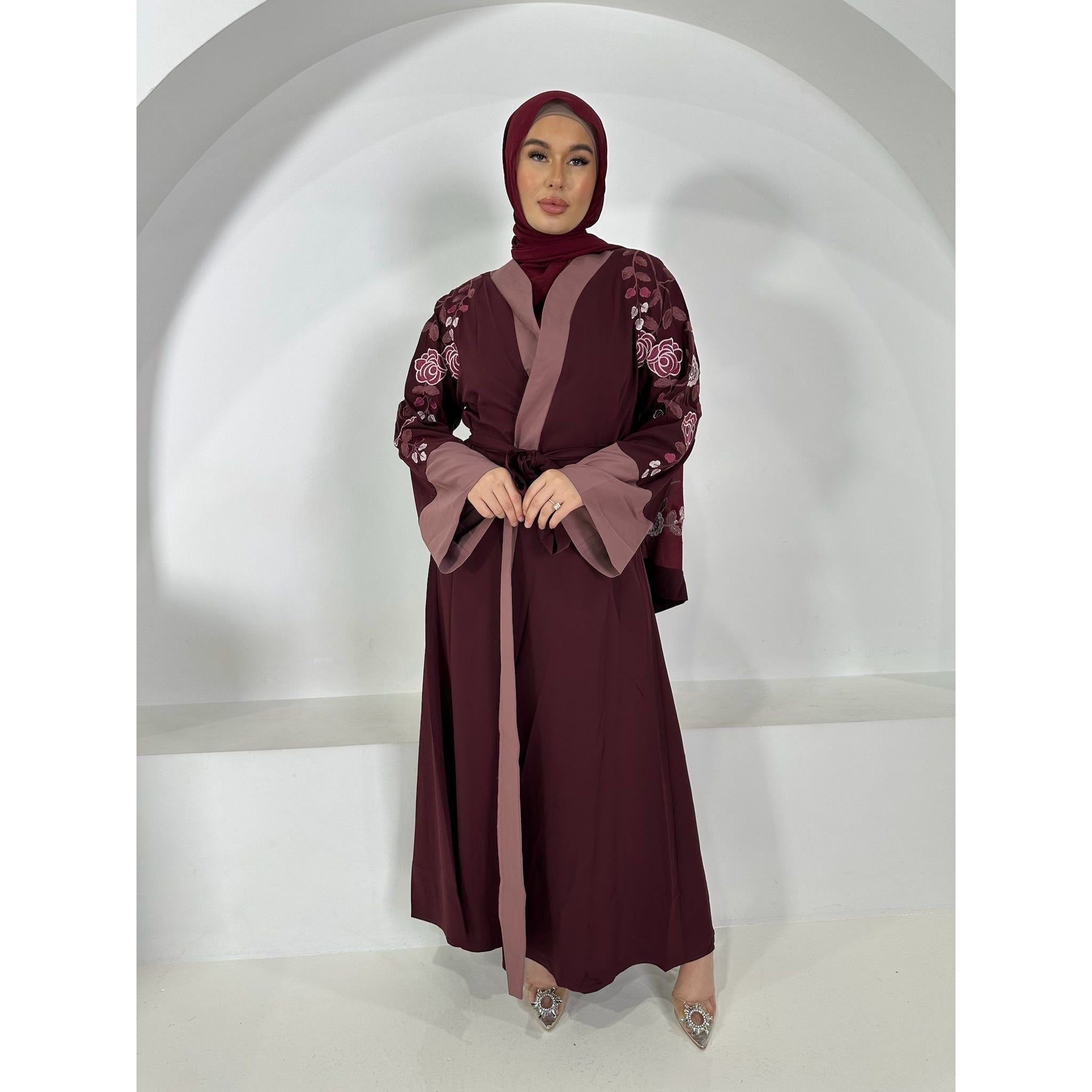 Yasmin Abaya in Maroon