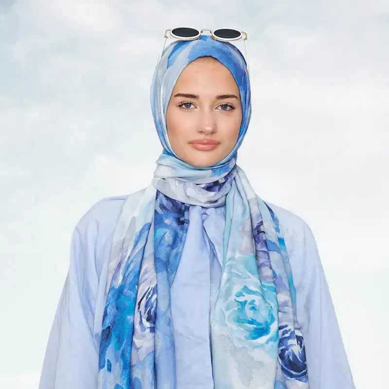 Rose Printed Organic Ramie Hijab