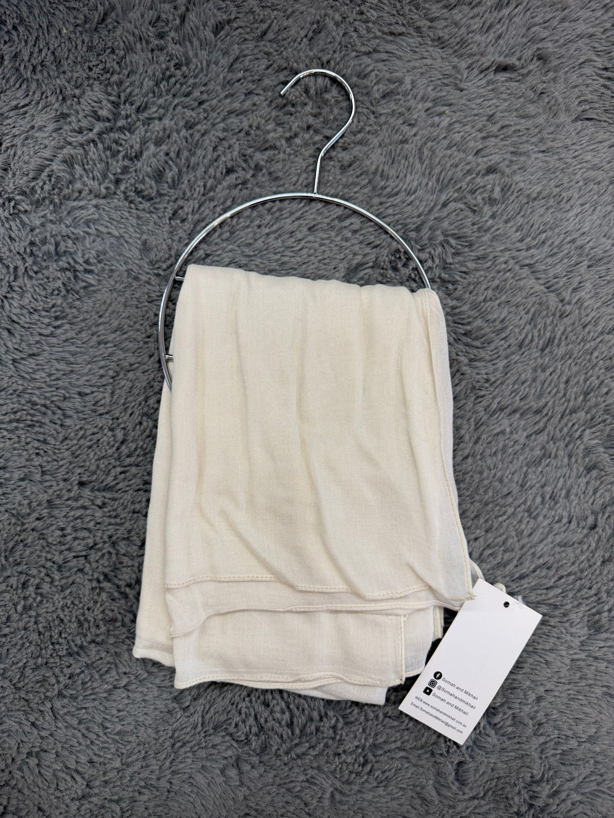 Premium Modal Hijab in Ivory