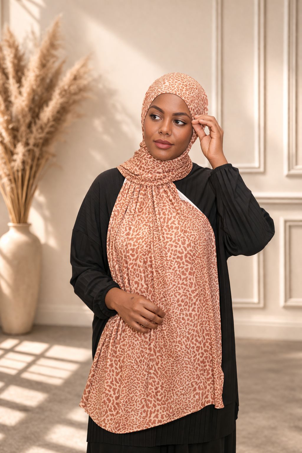 Printed Jersey Hijab – Soft Stretch Everyday Scarf