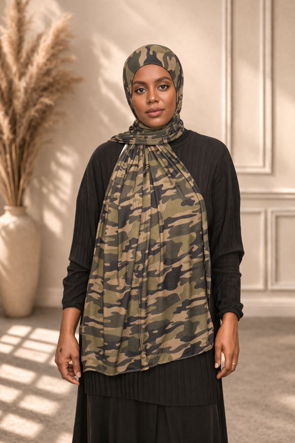 Printed Jersey Hijab – Soft Stretch Everyday Scarf
