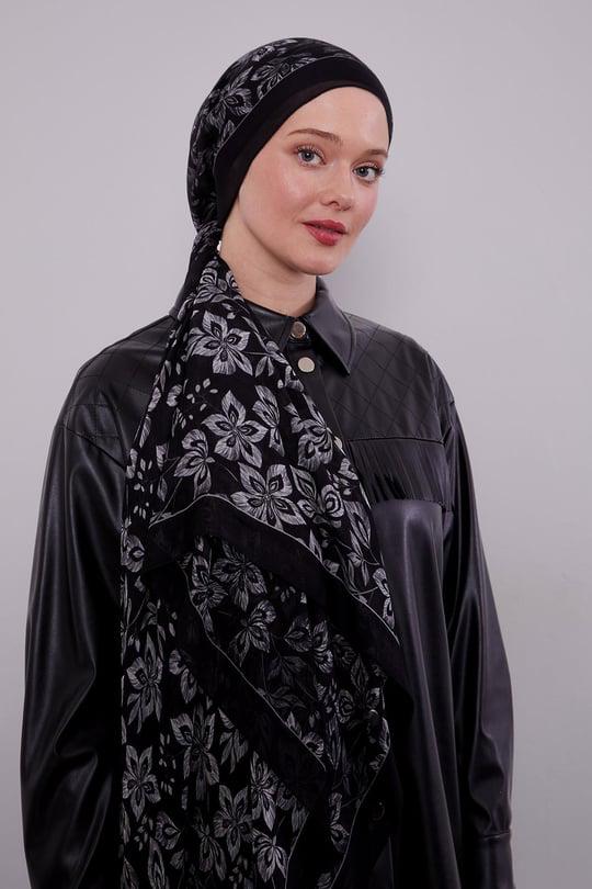 Organic Fleur-Print Remie Hijab – Soft Eco Cotton / Viscose Shawl