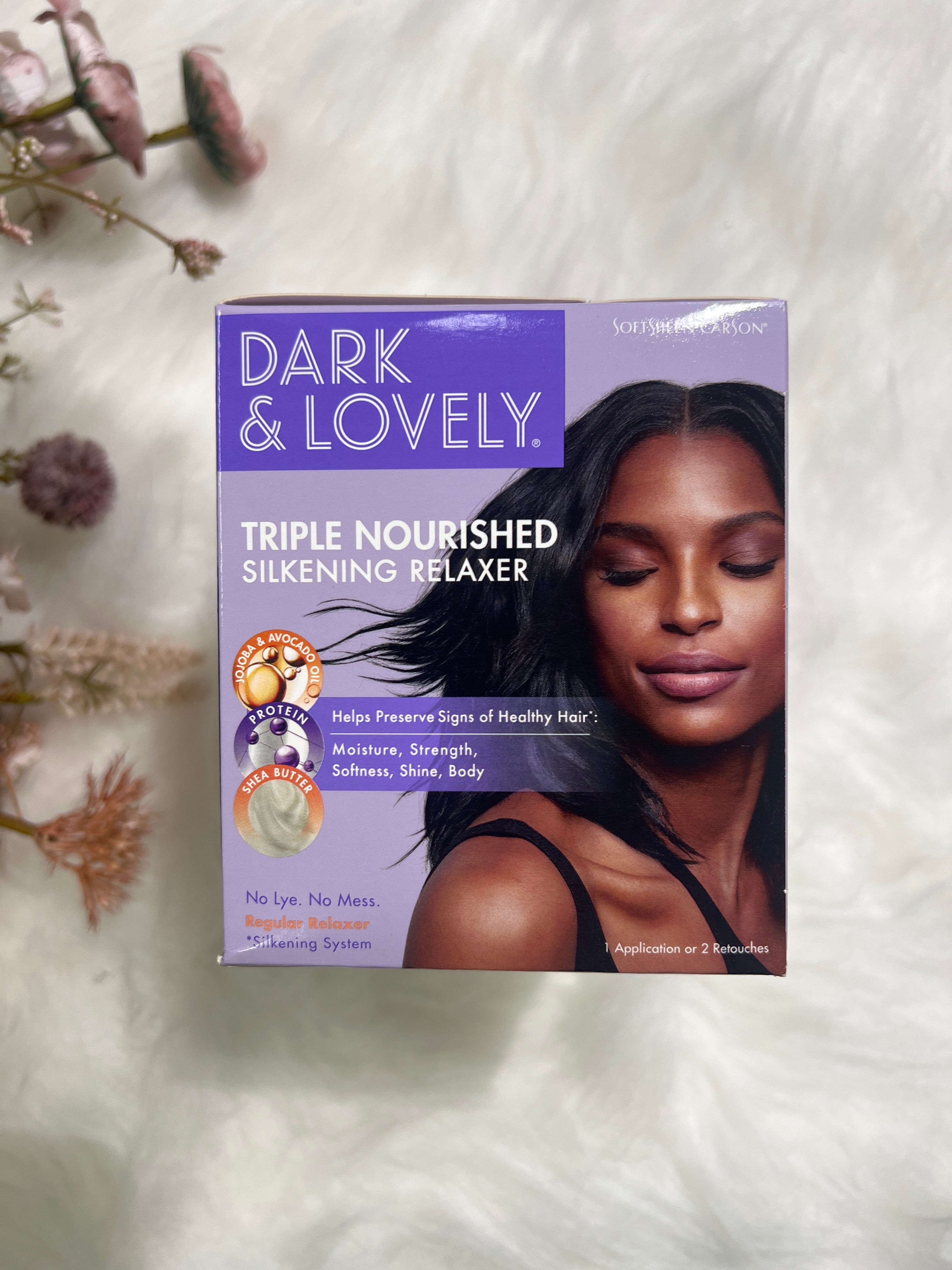 Dark and lovely triple nourished silkening relaxer-Regular Kit