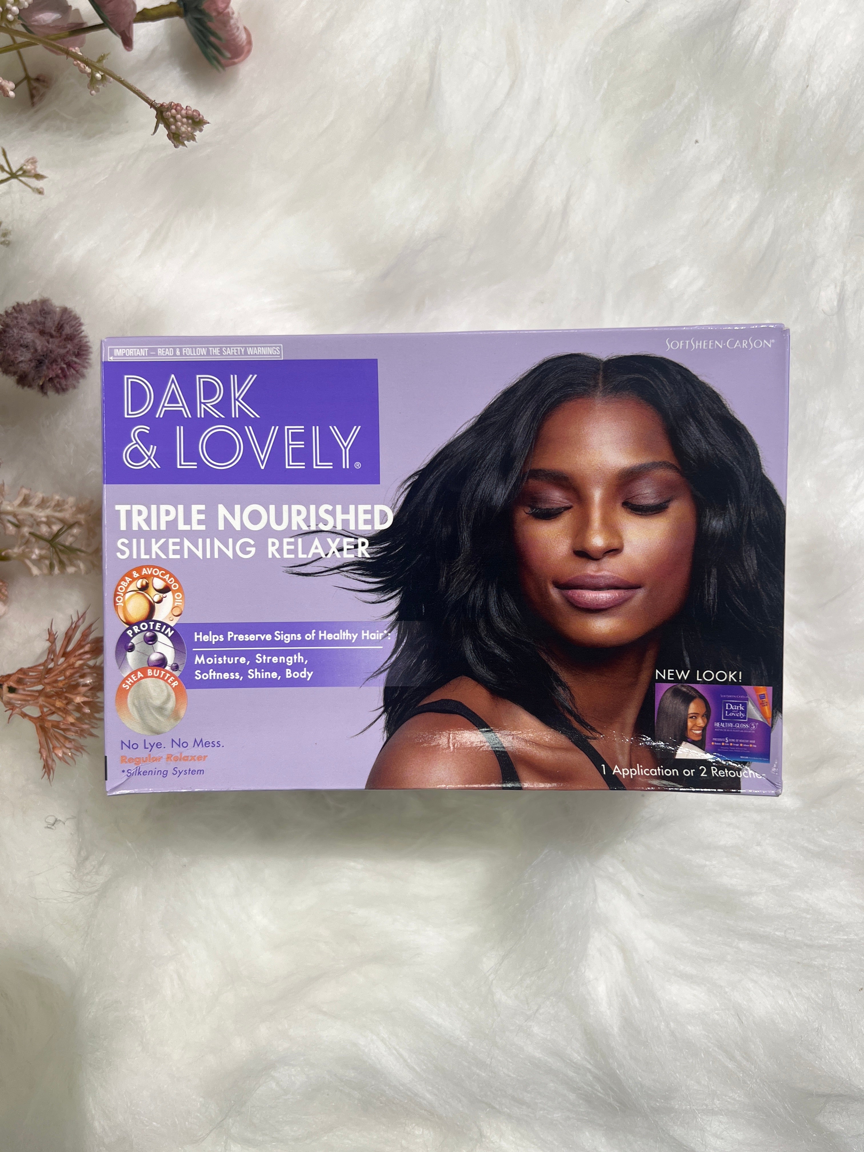 Dark and lovely triple nourished silkening relaxer-Regular Kit