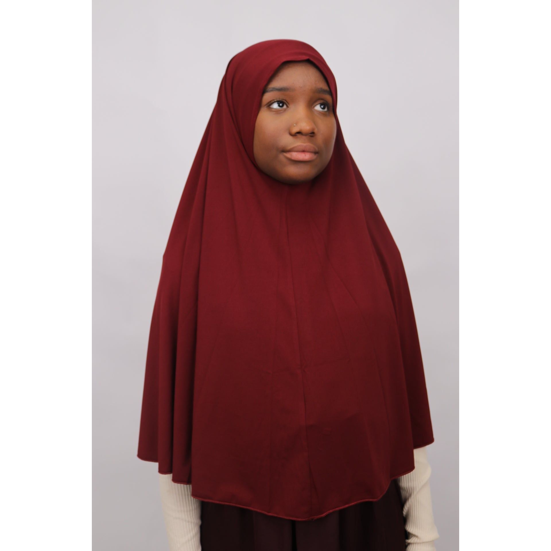 Instant prayer hijab-Elbow length-Maroon