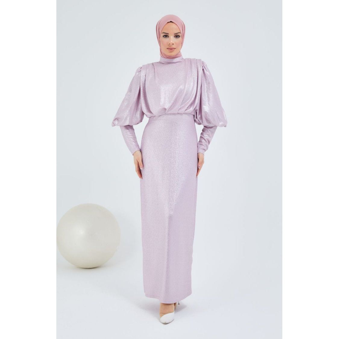 Light powder Jagar fabric dress - Somah and Mikhail