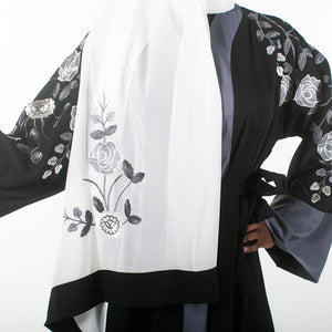 
                  
                    Black And White Embroidered Abaya - Somah and Mikhail
                  
                