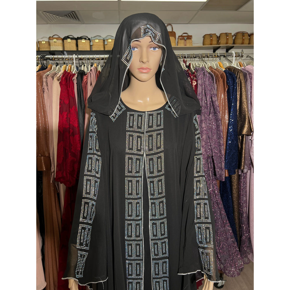 Black beaded abaya