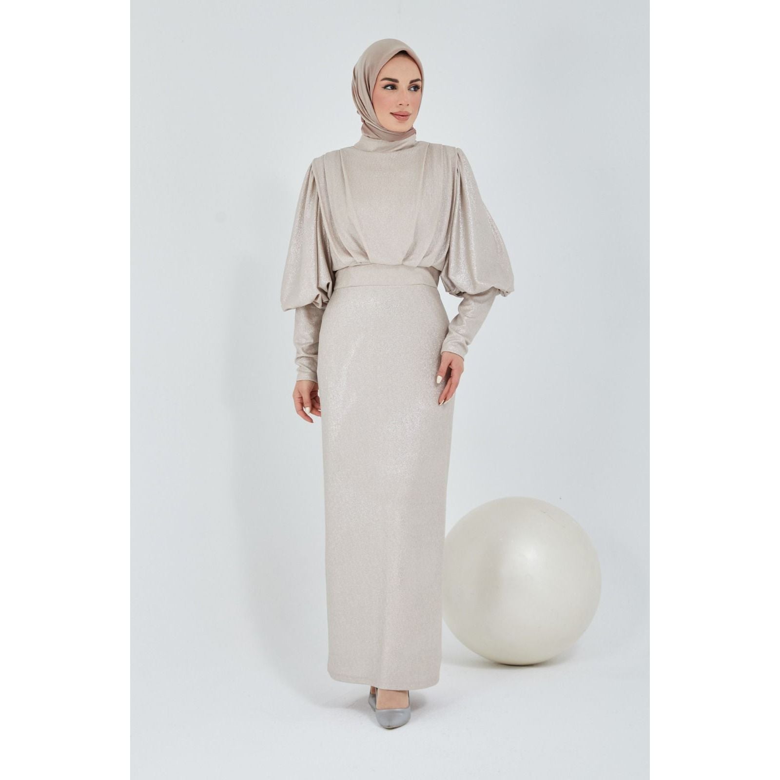 Light powder Jagar fabric dress - Somah and Mikhail