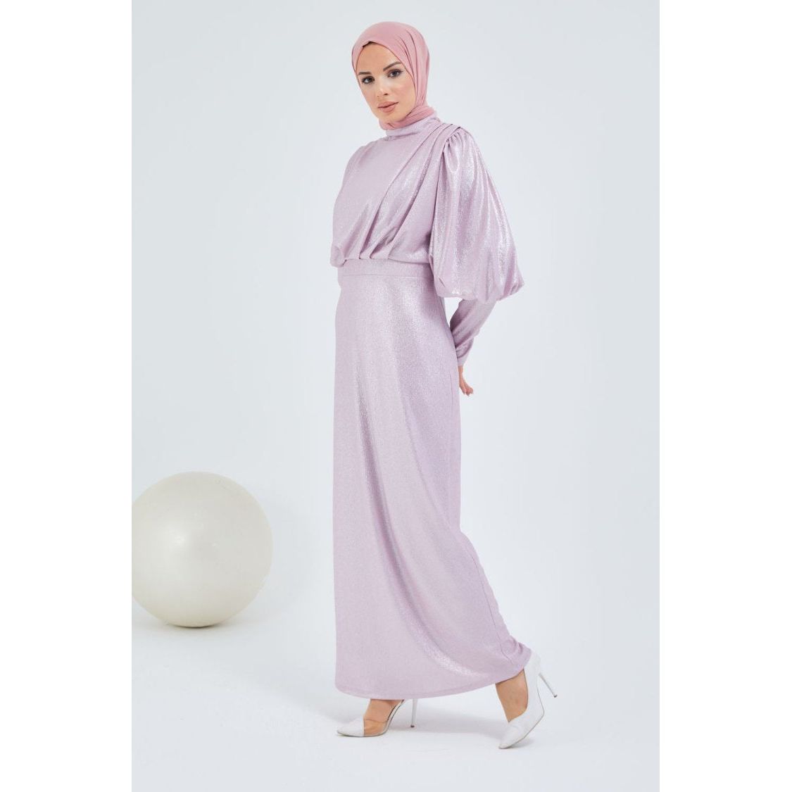 Light powder Jagar fabric dress - Somah and Mikhail