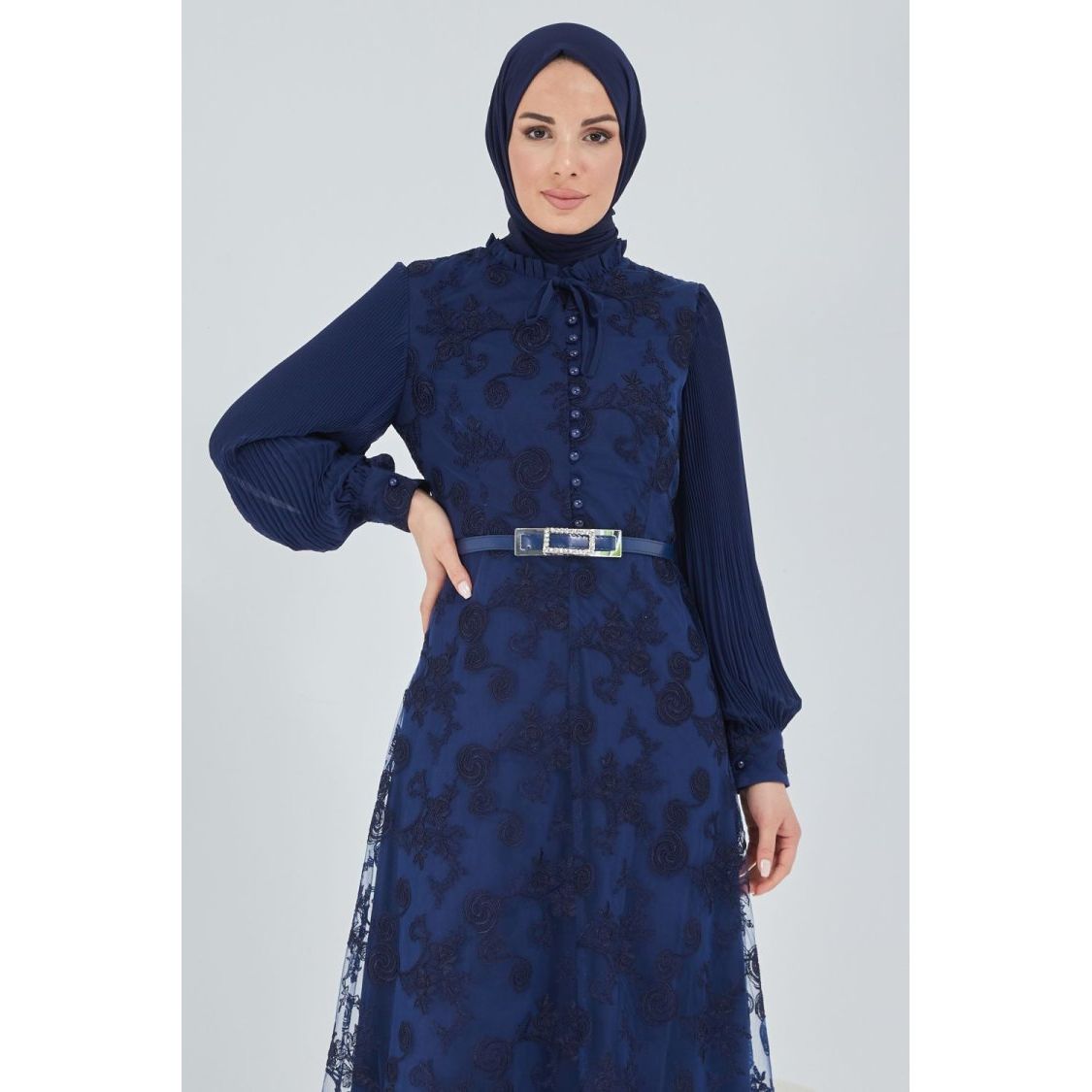 Blue classic chiffon dress - Somah and Mikhail