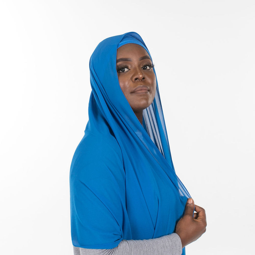 Chiffon hijab- Azure blue - Somah and Mikhail