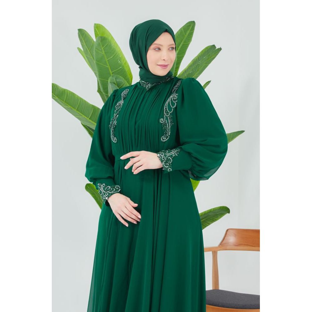 Green PLUS size evening dress Somah and Mikhail