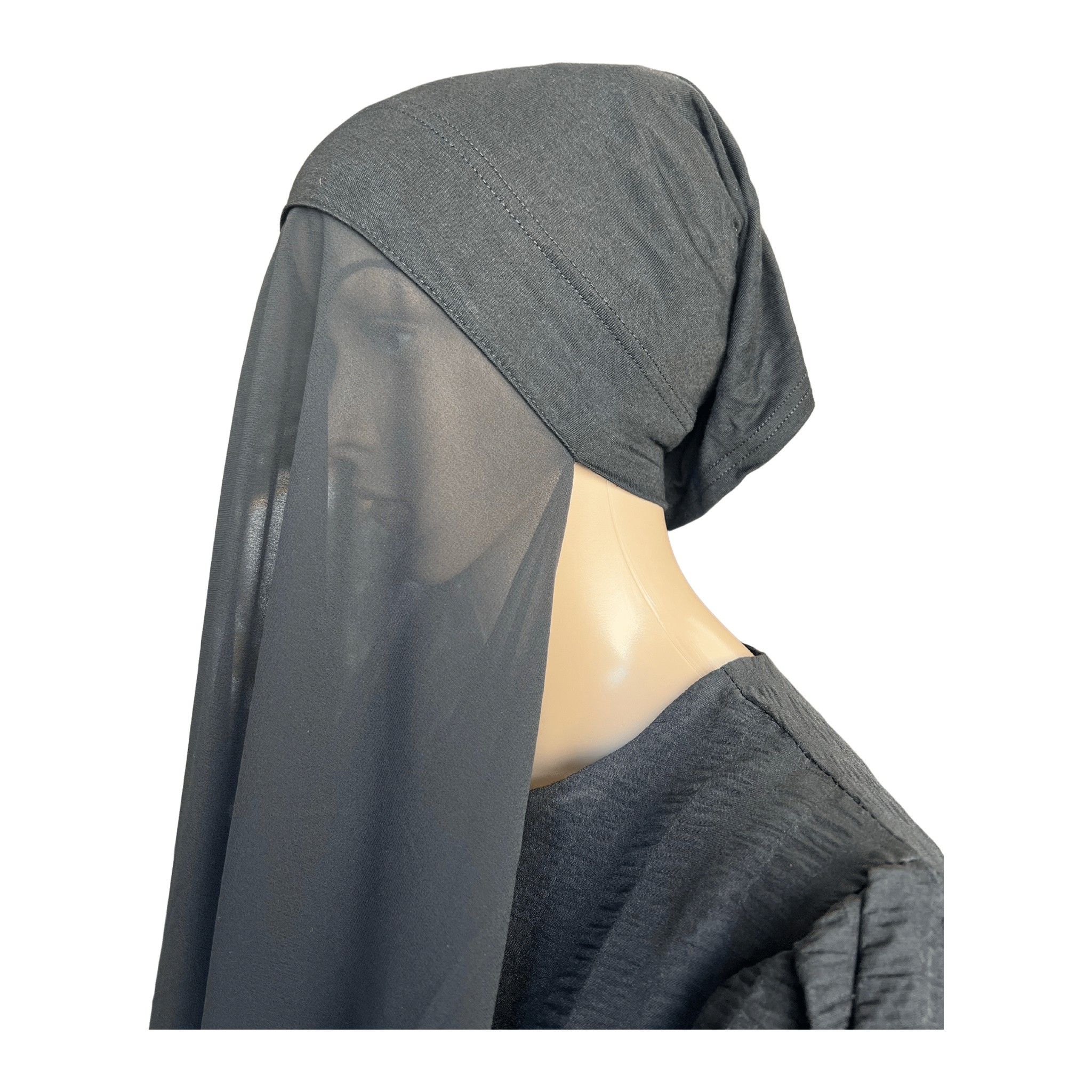 Two in one chiffon hijab-black - Somah and Mikhail