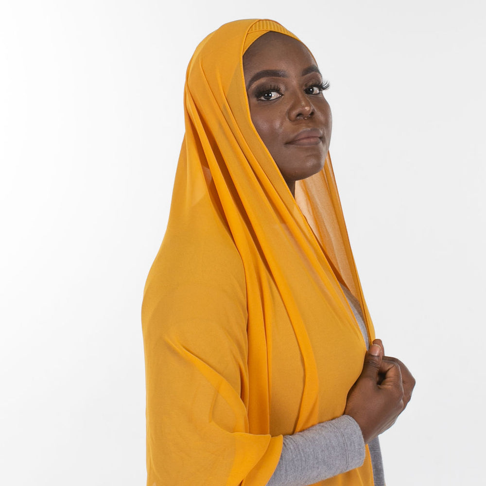 Chiffon hijab-Mustard - Somah and Mikhail