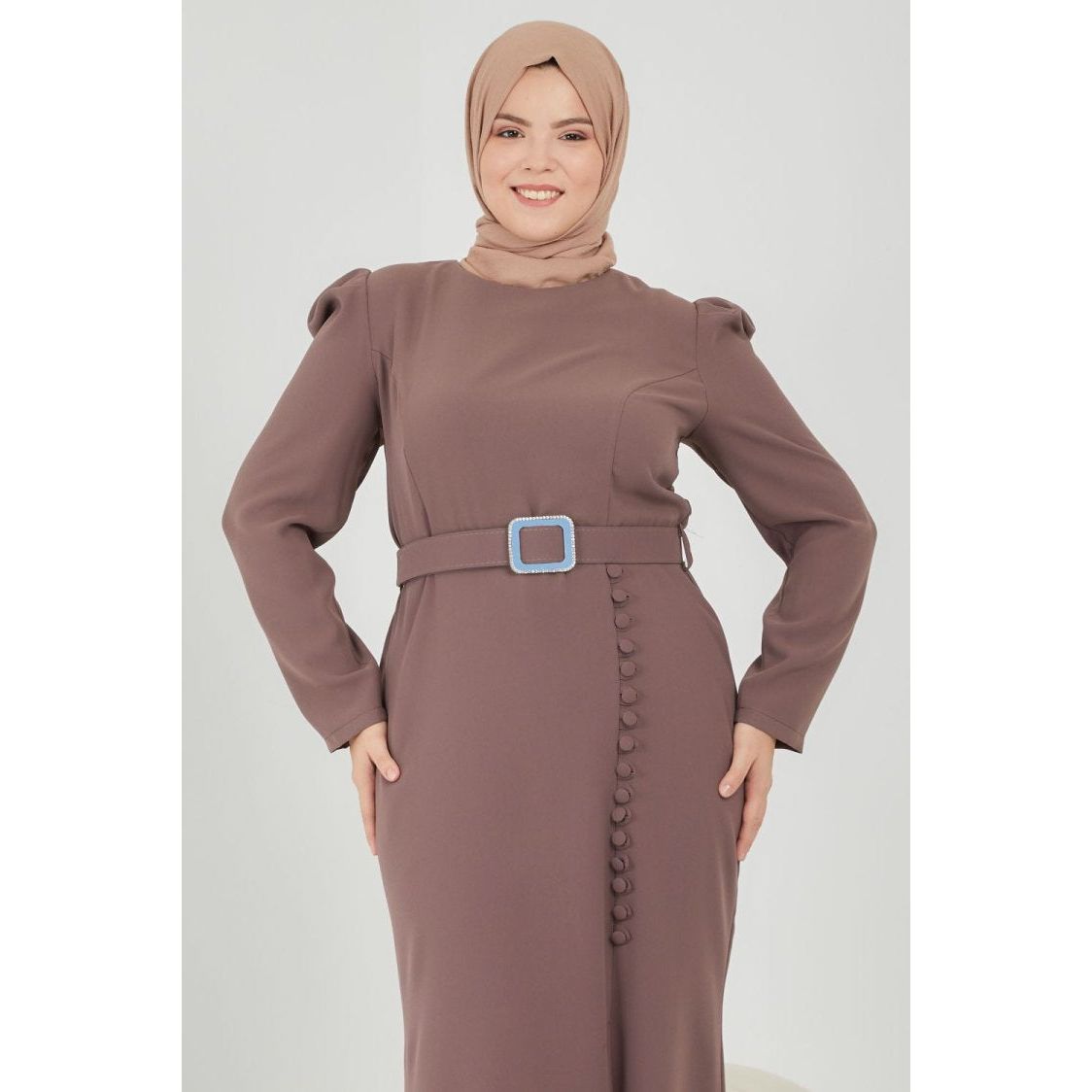 Plus size side button dress - Somah and Mikhail