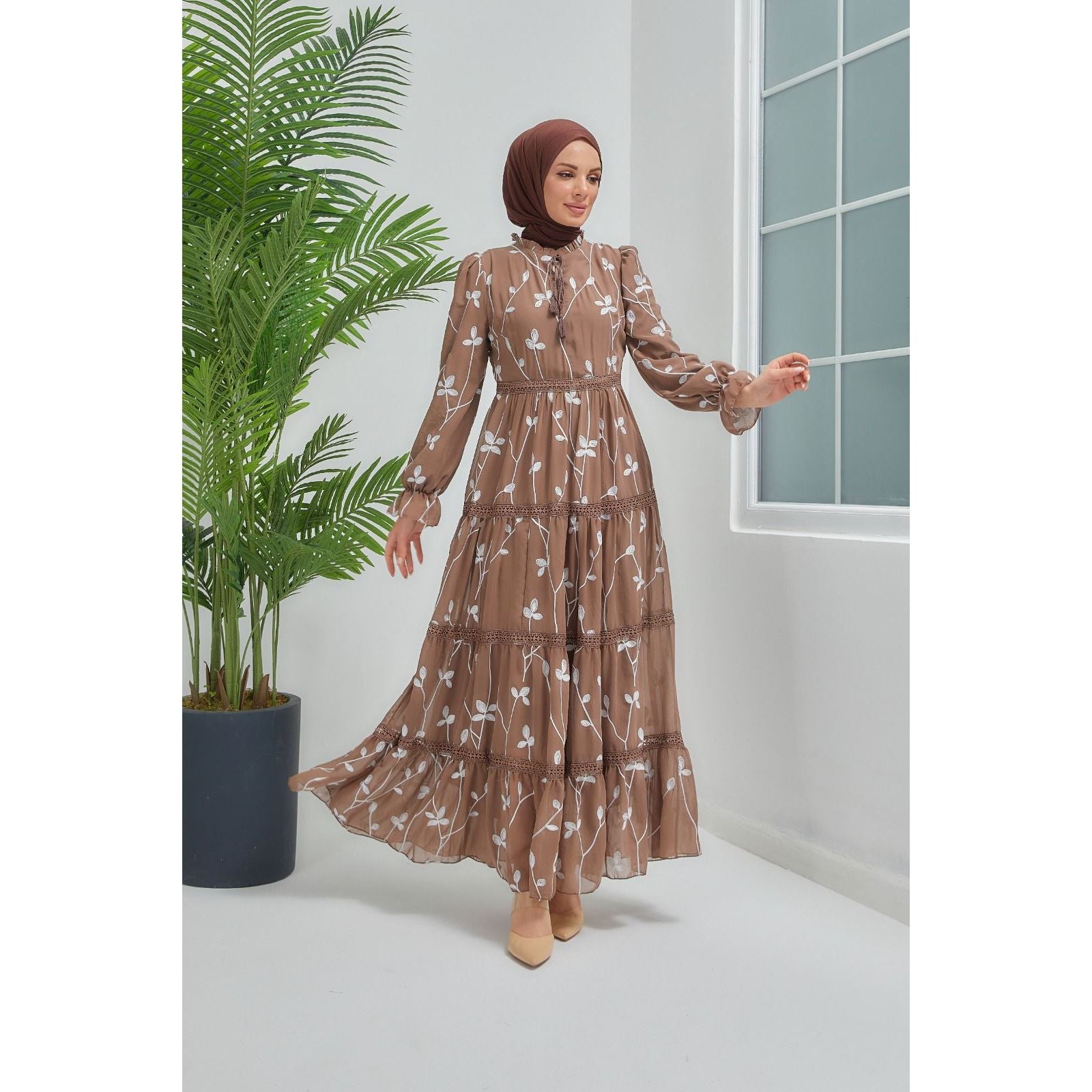 Mariam chiffon with embroidery dress - Somah and Mikhail