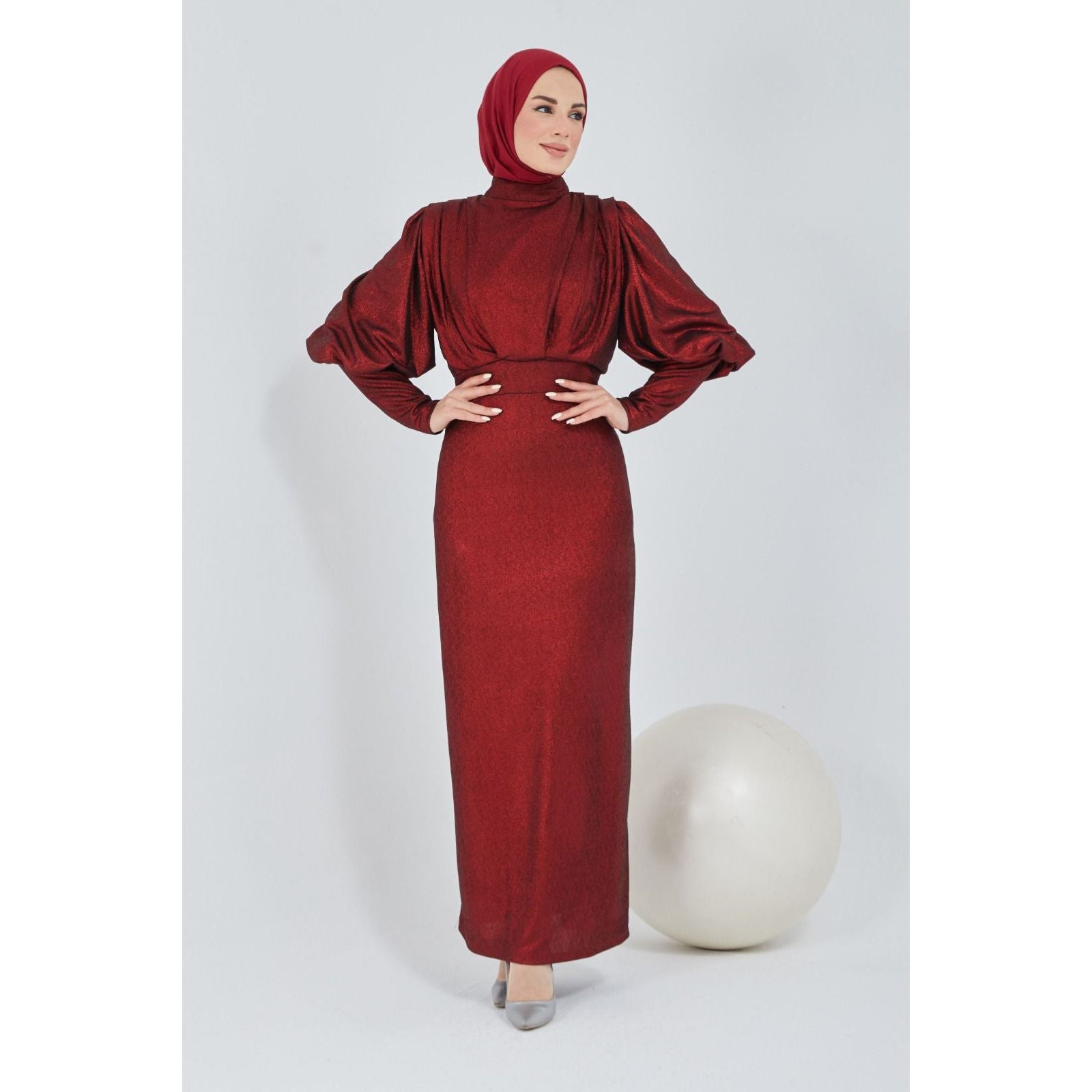 Light powder Jagar fabric dress - Somah and Mikhail