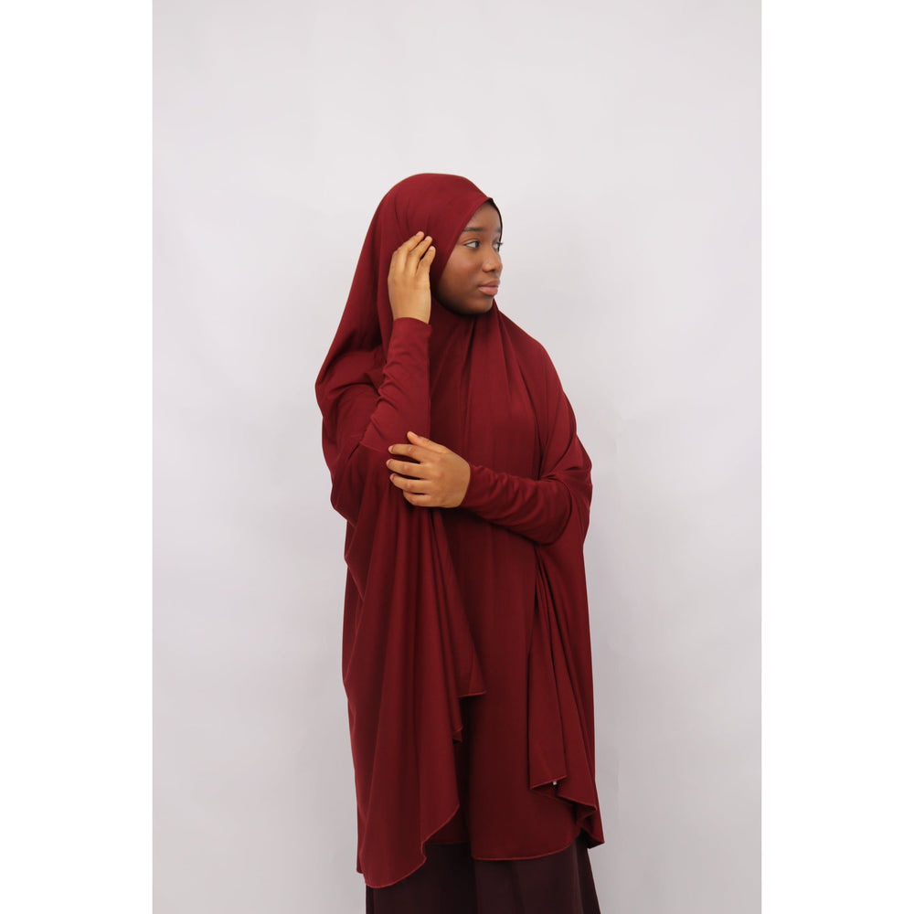 Sleeved jilbab-Maroon