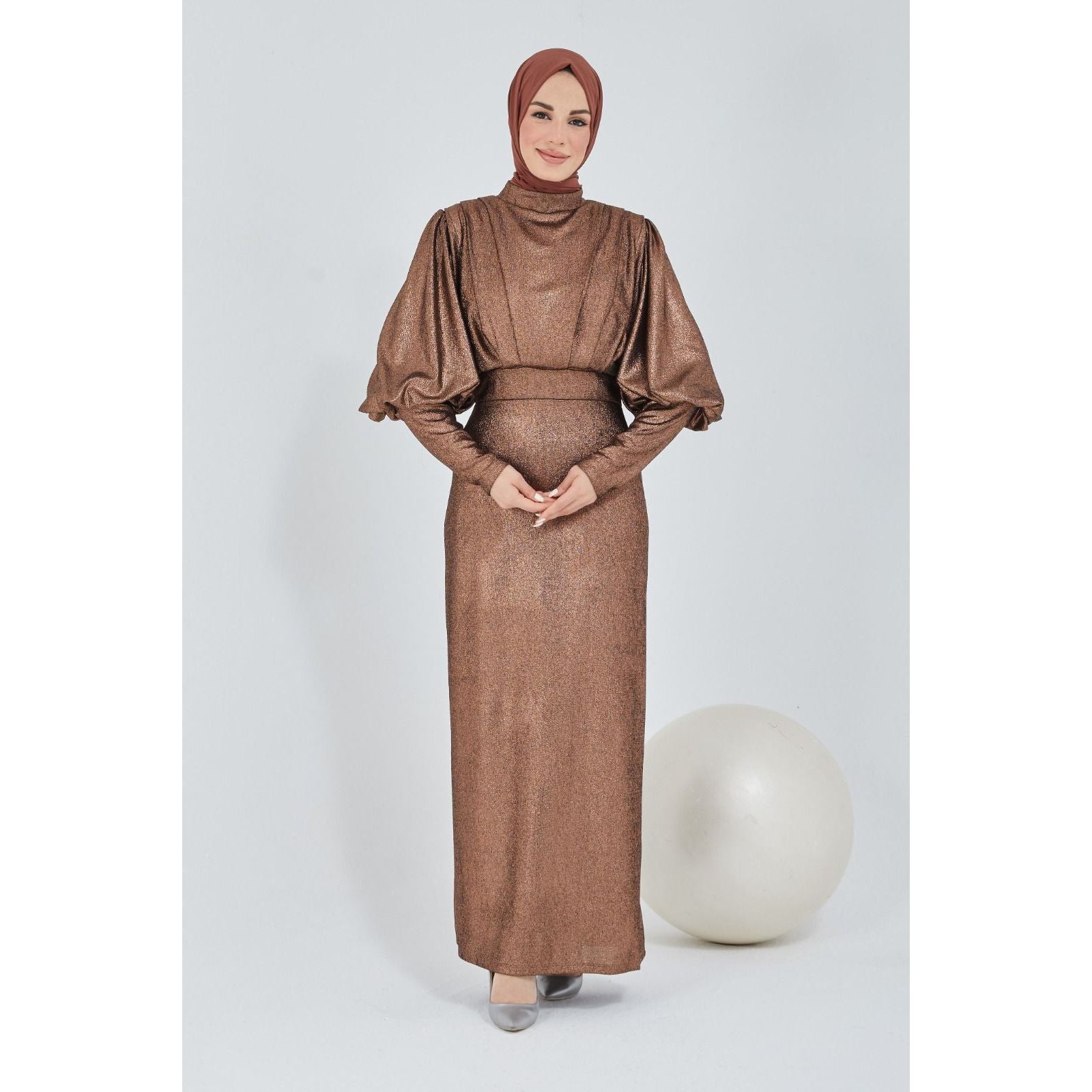 Light powder Jagar fabric dress - Somah and Mikhail