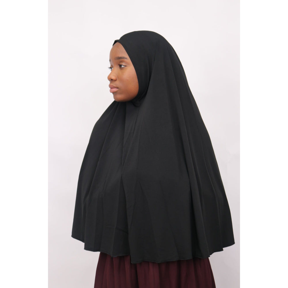 Instant prayer hijab- Elbow length-Black