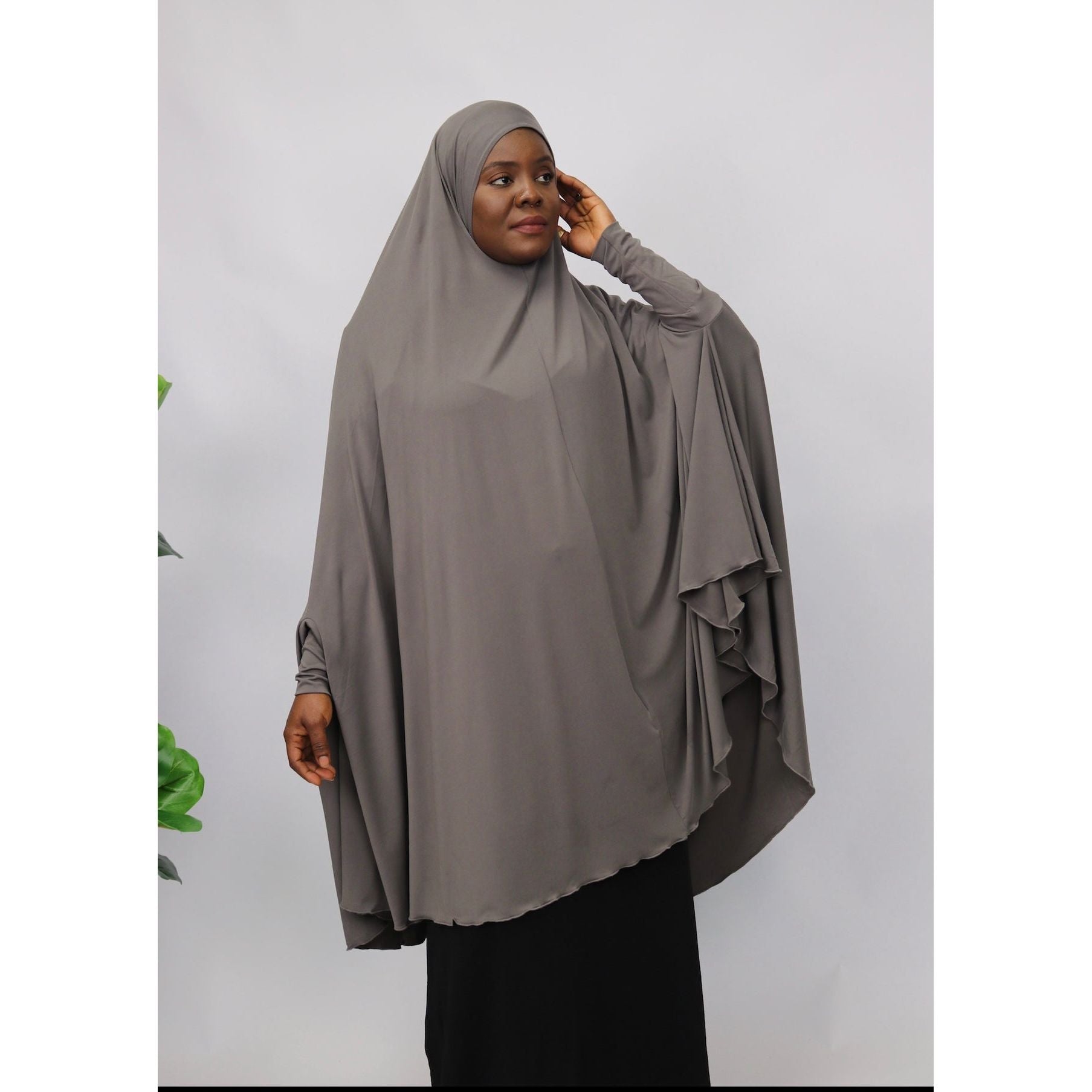 Sleeved jilbab-Grey