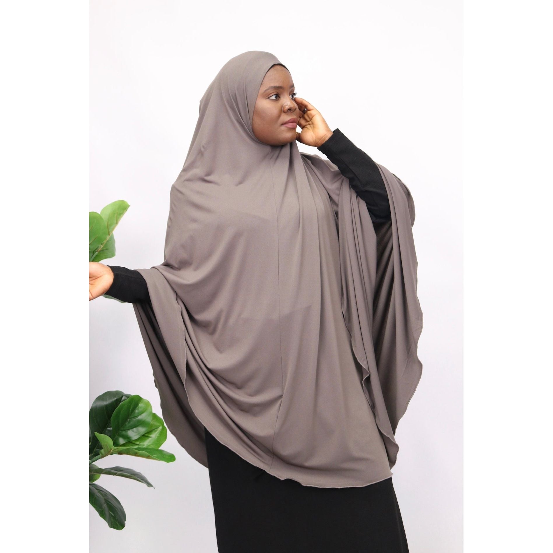 Sleeveless jilbab-Grey